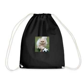 Persian Cat Negan game Soccer - Drawstring Bag - black - Front
