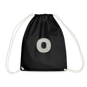 O, letter, letter O, initial, initial O, monogram, - Drawstring Bag - black - Front