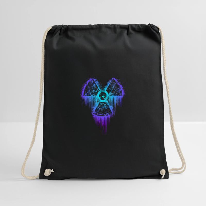 radioactiv nuclear atom reactor cyber gothic boom Drawstring Bag