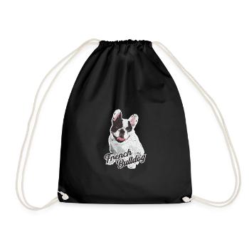 FRENCH BULLDOGGEN LIEBE HUNDEN BULLDOGGE SÜß MOTIV - Turnbeutel - Schwarz - Vorne