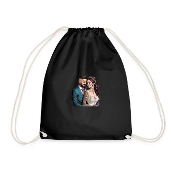 Tattoo Couple - Turnbeutel - Schwarz - Vorne