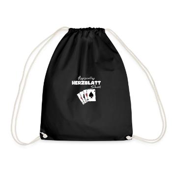 Herzblatt Offizielles Shirt - Turnbeutel - Schwarz - Vorne