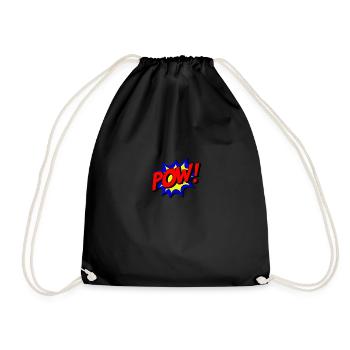 Pow superhero cartoon gift idea - Drawstring Bag - black - Front