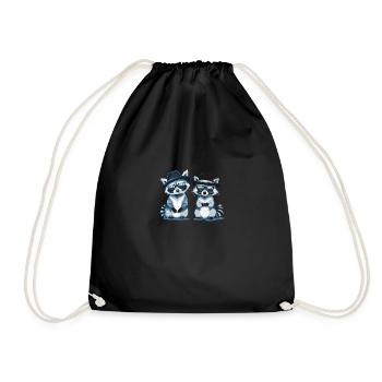 raton laveur - Sac de sport léger - noir - Devant