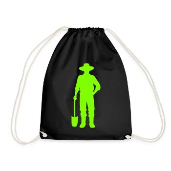 Farmer Farmer Icon - Drawstring Bag - black - Front