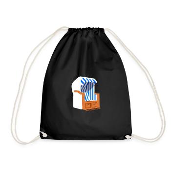 Beach chair - Drawstring Bag - black - Front