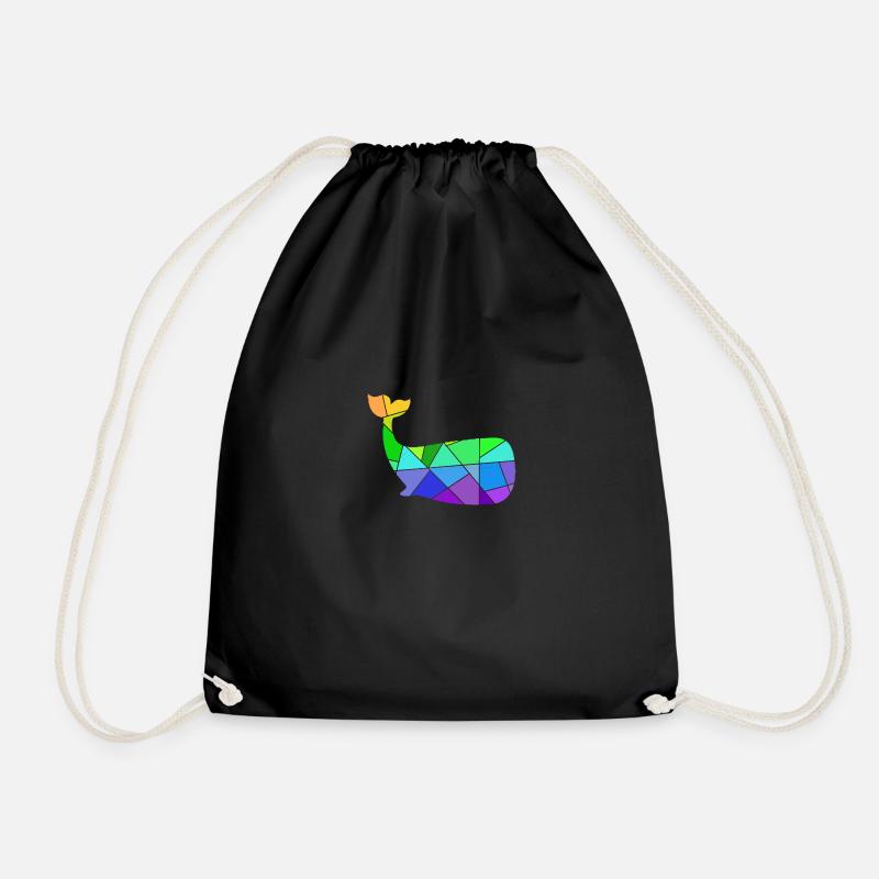 Figures géométriques colorées de baleine - Sac de sport léger - noir