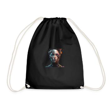 Robot Woman - Drawstring Bag - black - Front