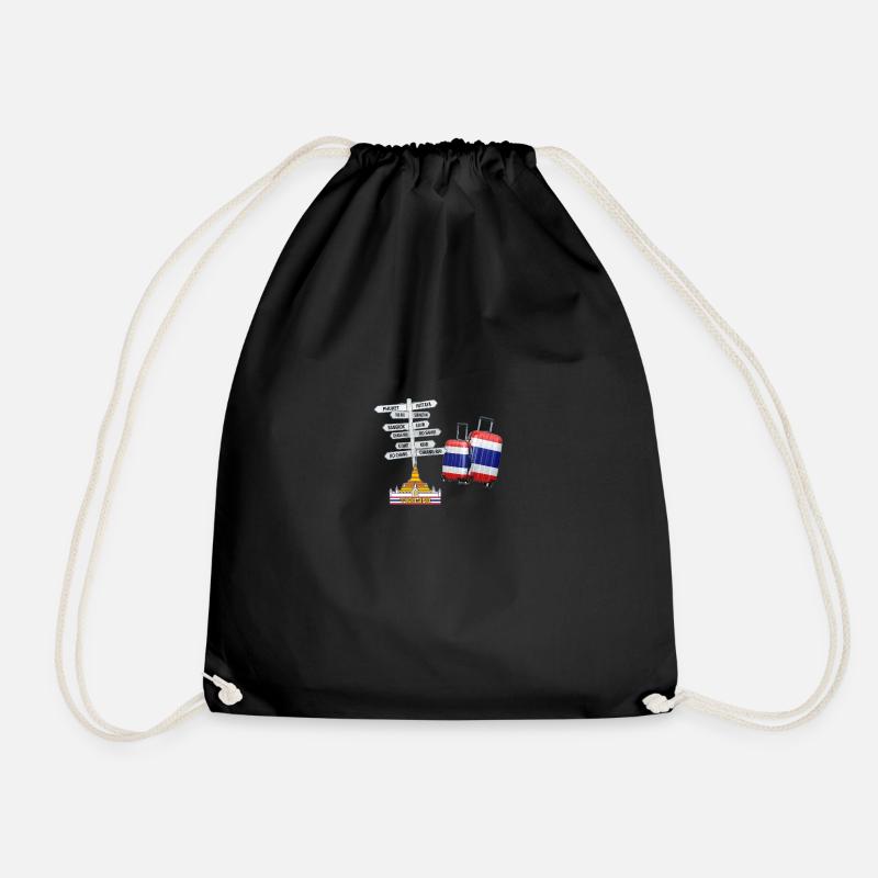 Thailand, a destination to discover" - Drawstring Bag - black