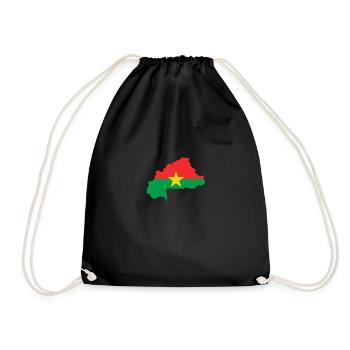 burkina faso - Drawstring Bag - black - Front