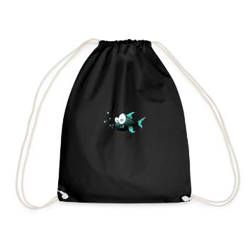 T-shirt de poisson drôle - Sac de sport léger - noir - Devant