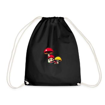 Mushroom head - Drawstring Bag - black - Front