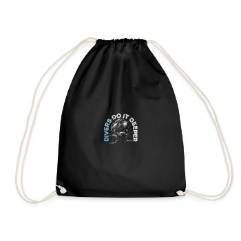 Diver Do It Deeper Tauchen Taucher - Turnbeutel - Schwarz - Vorne