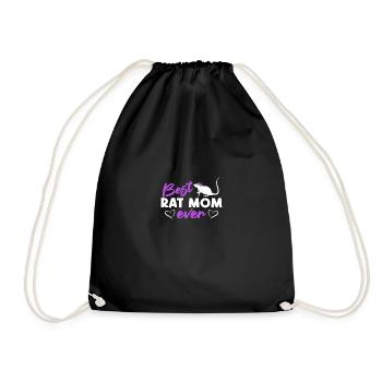 Best Rat Mom Ever for Rat Lovers - Drawstring Bag - black - Front
