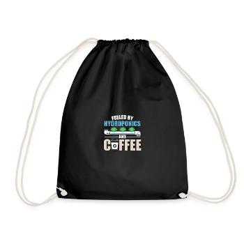 Fueled By Hydroponics And Coffee Hydroponik - Drawstring Bag - black - Front