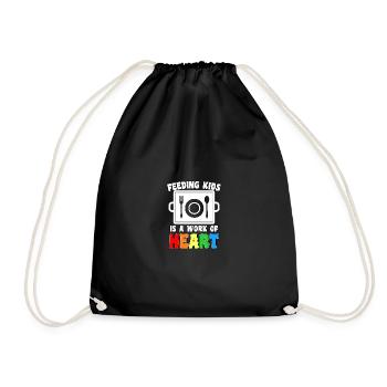Feeding Kids Is A Work Of Heart For Lunch Ladies - Drawstring Bag - black - Front