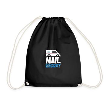 Mail Escort Postal Service Postman Postwoman - Drawstring Bag - black - Front