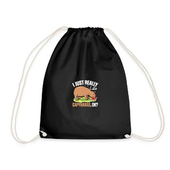 I Just Really Like Capybaras OK Capybara - Drawstring Bag - black - Front