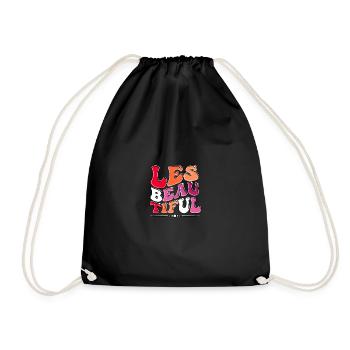 Lesbeautiful Pride Lesbian LGBT - Drawstring Bag - black - Front