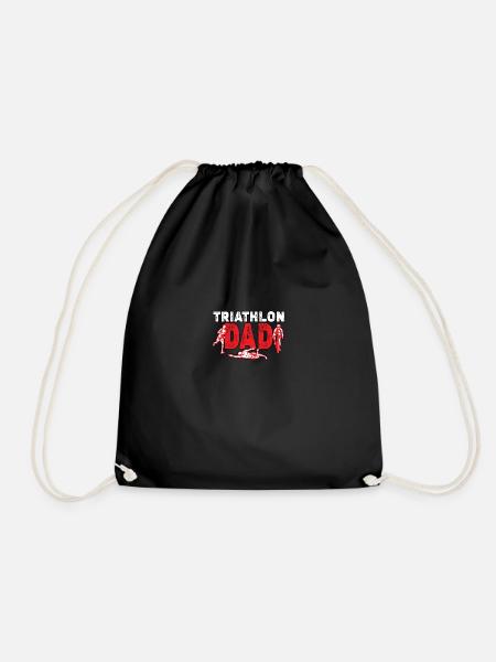 Triathlon Dad für Triathleten Väter Männer - Turnbeutel - Schwarz