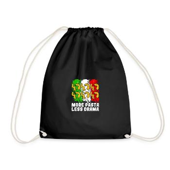 More Pasta Less Drama For Pasta Lovers Men - Drawstring Bag - black - Front