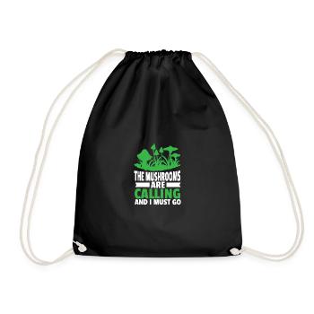 Les champignons appelant la cueillette de champignons pour - Sac de sport léger - noir - Devant