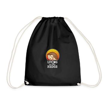 Living On The Hedge For Hedgehog Lovers Men Women - Drawstring Bag - black - Front