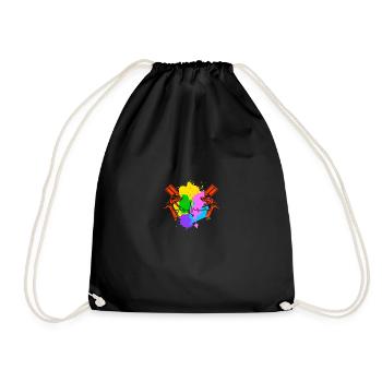 Heart Rate Paint Spraygun Painting For Painters - Drawstring Bag - black - Front