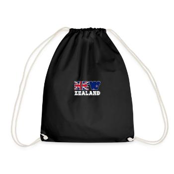 Lettrage du drapeau de la Nouvelle-Zélande Hommes Femmes - Sac de sport léger - noir - Devant
