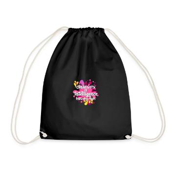 Creativity Is Intelligence Having Fun for Men - Drawstring Bag - black - Front