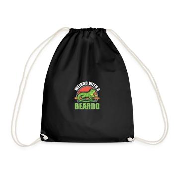Weirdo With A Beardo Eidechse Gecko Haustier - Turnbeutel - Schwarz - Vorne