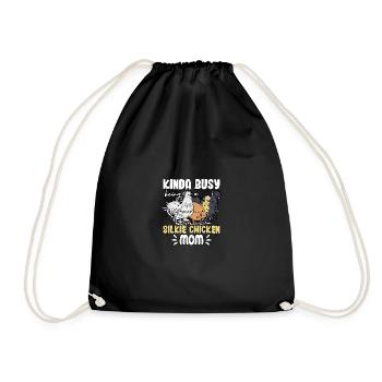 Kinda Busy Being A Silkie Chicken Mom For Silkie - Drawstring Bag - black - Front