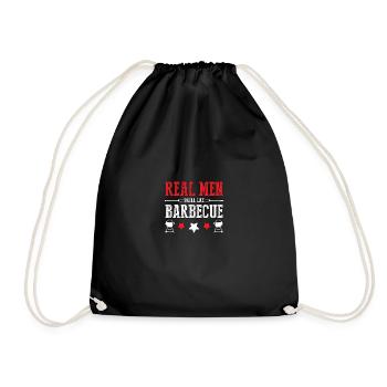 Real Men Smell Like Barbecue For Men Pitmaster - Drawstring Bag - black - Front