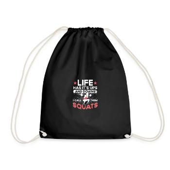 Fitnessstudio Workout Frauen Fitness Gewichte - Turnbeutel - Schwarz - Vorne