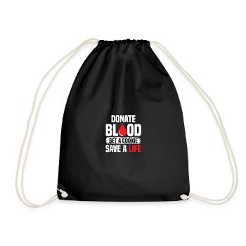 Donate Blood Donate Blood Save Lives Blood Donation - Drawstring Bag - black - Front