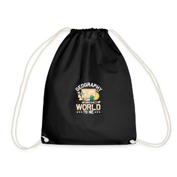 Geography Means The World To Me Geographie - Turnbeutel - Schwarz - Vorne
