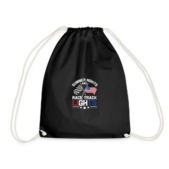 Summer Nights And Race Track Lights Racing Simulator - Drawstring Bag - black - Front
