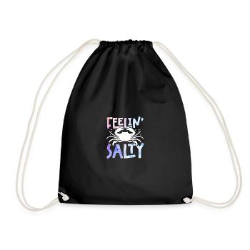 Feelin' Salty for Maryland Cancer Seafood - Drawstring Bag - black - Front