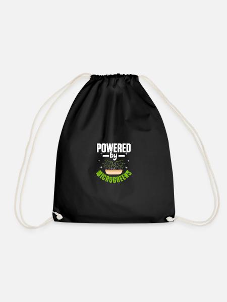 Powered By Microgreens Gärtnern Microgreen - Turnbeutel - Schwarz