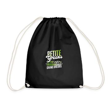 Petite Greens Grand Dreams Gardening Microgreen - Drawstring Bag - black - Front