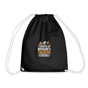 I Survived My Husband's Training Triathlon - Turnbeutel - Schwarz - Vorne