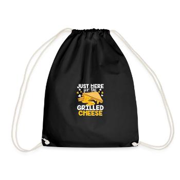 I'm Just Here For the Grilled Cheese Für - Drawstring Bag - black - Front