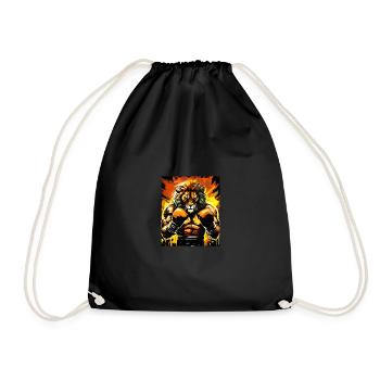 Löwe Boxer Boxen - Turnbeutel - Schwarz - Vorne