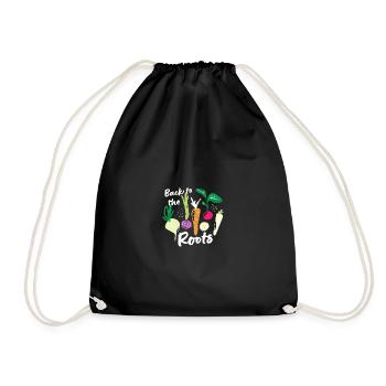Back to the Roots Variation of Vegetables Vegetarian - Drawstring Bag - black - Front