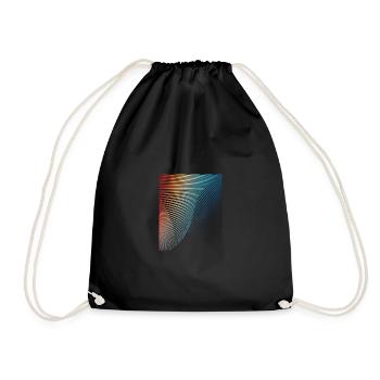 abstract geometric pattern spiral wave - Drawstring Bag - black - Front