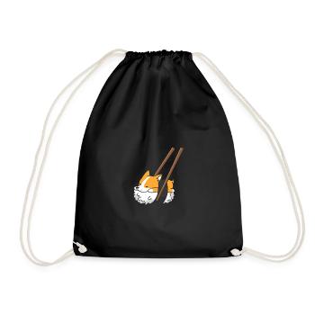T-shirt drôle de sushi de corgi - Sac de sport léger - noir - Devant