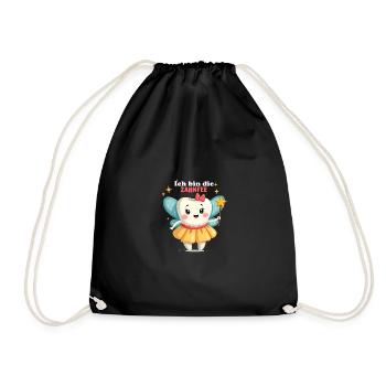 Ich bin die Zahnfee Kostüm für Karneval Fasching - Turnbeutel - Schwarz - Vorne
