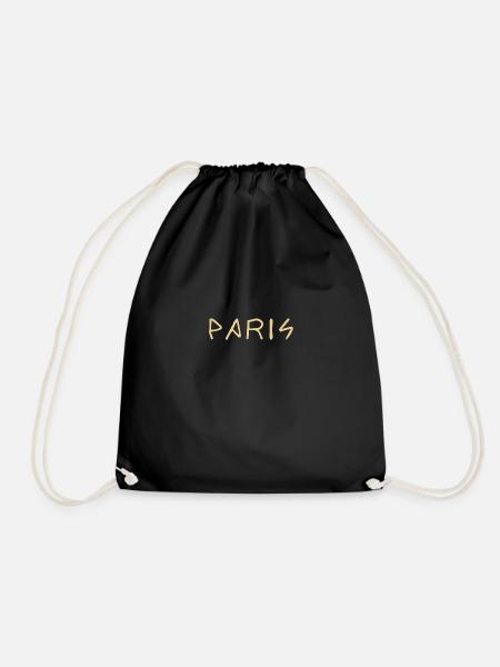 Paris Schriftzug Geschenk Geschenkidee - Turnbeutel - Schwarz