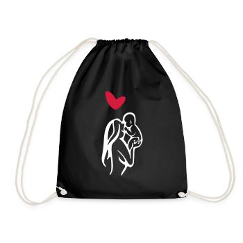 maman bébé amour - Sac de sport léger - noir - Devant