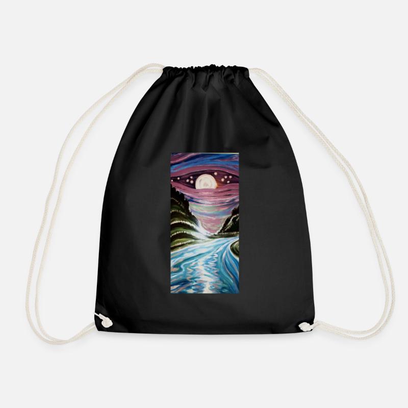 Rivière au clair de lune - Sac de sport léger - noir